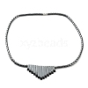 17.5 inch Non-Magnetic Synthetic Hematite Necklace with Ship Beads Pendant IMN006-1