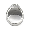 Oval 304 Stainless Steel Glass Finger Rings RJEW-D083-13P-01-3