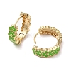 Flower Real 18K Gold Plated Brass Hoop Earrings EJEW-L268-015G-02-2