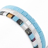 3Pcs 3 Style Glass Seed Rectangle Beaded Stretch Bracelets Set BJEW-JB09037-2