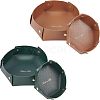 SUPERFINDINGS 4Pcs 4 Style PVC Imitation Leather Storage Trays DJEW-FH0001-11-1