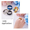 4 Colors Stainless Steel Grooved Finger Ring Settings STAS-TA0001-26E-16