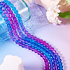 2 Strands Baking Paint Transparent Glass Beads DGLA-TA0001-20D-5
