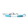 Bohemian Dyed Synthetic Imperial Jasper Cuboid and Glass Beaded Bracelets with 304 Stainless Steel End Chains PX2979-6-1
