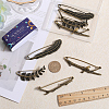 SUNNYCLUE 8Pcs 4 Styles Tibetan Style Alloy Brooch JEWB-SC0001-38-3