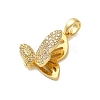 Brass Micro Pave Cubic Zirconia Pendants KK-E105-01G-02-2