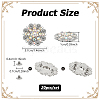 20Pcs Flower Zinc Alloy & Rhinestone & Glass Rivets BUTT-NB0001-84C-2
