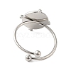 304 Stainless Steel Open Cuff Ring RJEW-M167-02P-3