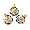 Rack Plating Brass Micro Pave Cubic Zirconia Pendants KK-F853-22G-3