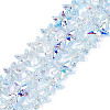 Electroplate Transparent Glass Beads Strands EGLA-Q136-01A-07-1