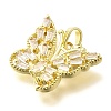 Rack Plating Brass Micro Pave Clear Cubic Zirconia Pendants KK-M309-16G-04-2