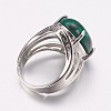 Synthetic Malachite Wide Band Finger Rings RJEW-K224-A17-1-2
