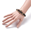 3Pcs 3 Style Round Synthetic Black Stone & Hematite Beaded Stretch Bracelets Set BJEW-JB07688-01-3