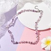 Natural Lilac Jade Chip Beaded Necklace NJEW-JN04615-04-2