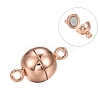 Rack Plating Brass Magnetic Clasps with Loops LS-KK-F801-02B-RG-1