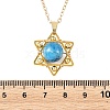 4Pcs 4 Styles Natural Amethyst & Heated Citrine & Apatite & Dyed Green Jade Copper Wire Wrapped Hexagram Pendant Brass Cable Chain Necklaces for Women NJEW-TA00258-5