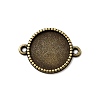 Tibetan Style Alloy Flat Round Cabochon Connector Settings TIBE-Q038-001D-AB-NR-1