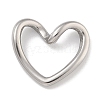 Anti-Tarnish 304 Stainless Steel Heart Linking Rings STAS-D197-25P-1