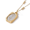 304 Stainless Steel Magic Mirror with Birth Flower Pendant Necklace for Women STAS-H174-01G-A-2