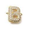Brass Micro Pave Cubic Zirconia Letter Links X-KK-I717-04B-1