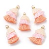 Polycotton Tassel Pendant Decorations GLAA-K060-07KCG-03-3