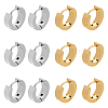 6 Pairs 2 Colors 304 Stainless Steel Huggie Hoop Earrings EJEW-GO0001-07-1