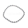 Synthetic Hematite & Brass Column Beaded Necklace with Magnetic Clasps NJEW-G047-01-2