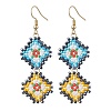 Glass Dangle Earrings EJEW-MZ00260-1