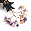 Halloween Theme Natural Amethyst and Yellow Quartz Chips Tree of Life Decorations DJEW-B013-02G-2