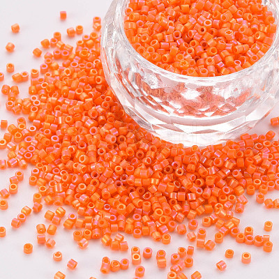Frosted Glass Cylinder Beads SEED-S047-O-001-1