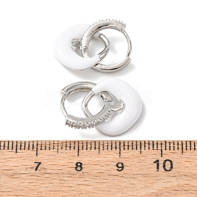Brass Micro Pave Clear Cubic Zirconia Square Dangle Earrings Findings EJEW-A149-01A-P-1