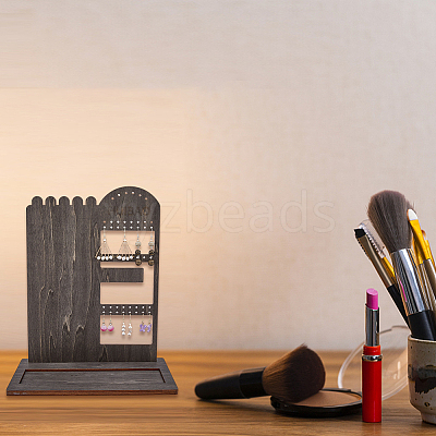 Wooden Jewelry Display Tower with Tray EDIS-WH0030-22-1