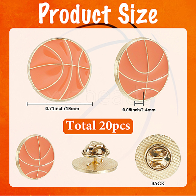 20Pcs Sport Enamel Pins JEWB-SC0001-62C-1