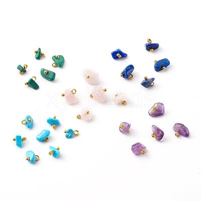 Natural Mixed Gemstone Pendants PALLOY-JF00735-1
