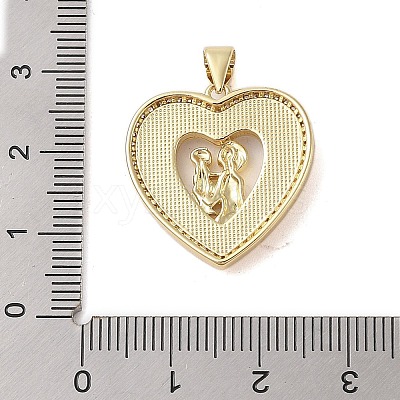Brass Micro Pave Clear Cubic Zirconia Pendants KK-I712-51G-03-1