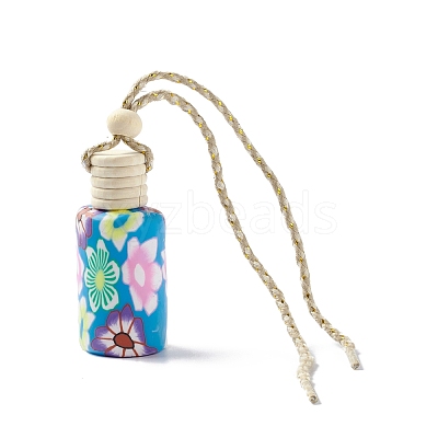 Empty Glass Perfume Bottle Pendants HJEW-A004-01-1