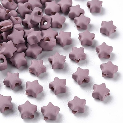 Spray Painted Acrylic Beads MACR-S373-45-O03-1