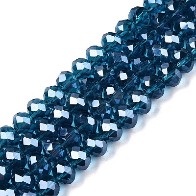 Electroplate Glass Beads Strands EGLA-A044-T8mm-A27-1