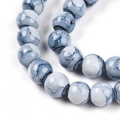Baking Paint Glass Beads Strands X-DGLA-N003-8mm-C07-1