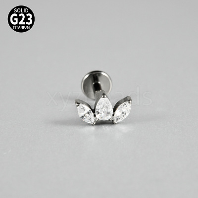 G23 Titanium Micro Pave Cubic Zirconia Cartilage Earrings WG0CACB-05-1