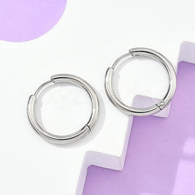 Tarnish Resistant 304 Stainless Steel Huggie Hoop Earrings LS-EJEW-F111B-21mm-P-1