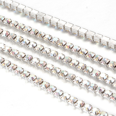 Brass Rhinestone Strass Chains CHC-T001-SS14-02S-1