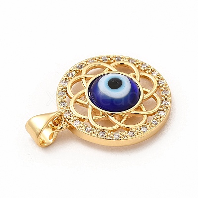 Rack Plating Brass Micro Pave Clear Cubic Zirconia Pendants LAMP-A153-07G-04-1