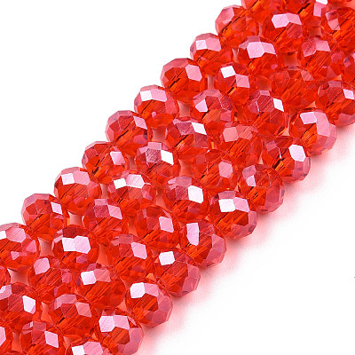Electroplate Glass Beads Strands EGLA-A034-T8mm-A27-1