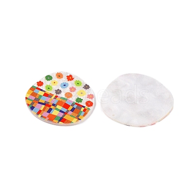 Plaid Theme Printed Acrylic Pendants OACR-T028-05E-1