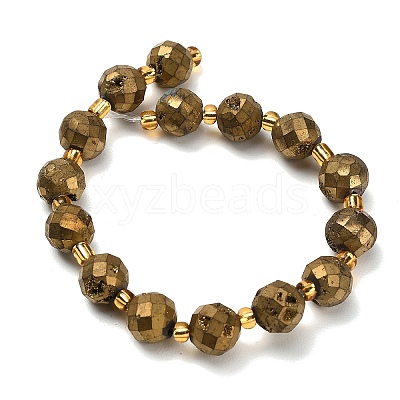 Electroplated Natural Druzy Geode Crystal Beads Strands G-F833-P01-10mm-04-1