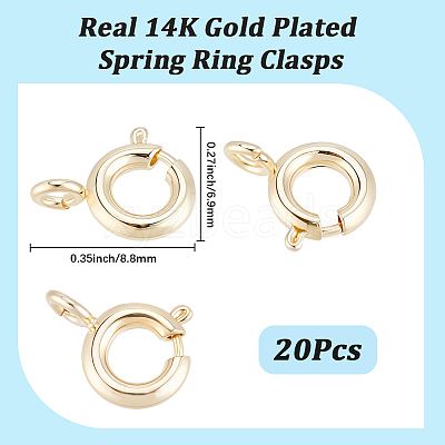 20Pcs Brass Spring Ring Clasps KK-BBC0025-72B-1