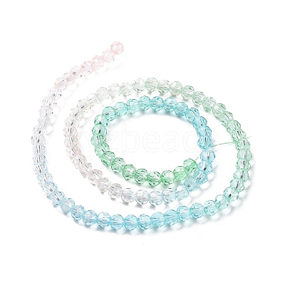 10 Strands Transparent Gradient Color Glass Beads Strands GLAA-CJ0002-09B-1