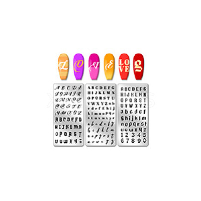 Stainless Steel DIY Nail Art Templates MRMJ-WH0092-026-1