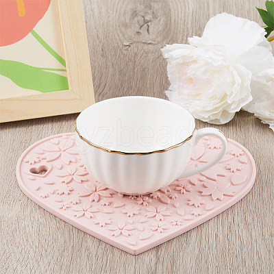 2Pcs 2 Colors Silicone Hot Mats for Hot Dishes AJEW-GF0008-29B-1